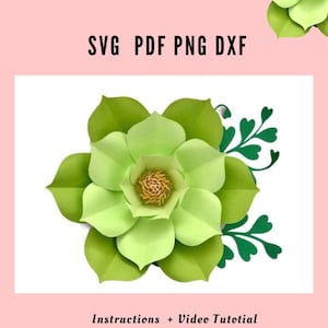 Large Paper Flower SVG PDF PNG, Giant Paper Flower Template Svg, Printable Paper Flower Template Pdf, Paper Flower Cricut, Paper Flowers Svg