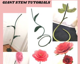 Selbst stehende Blumen Stängel Anleitungen für riesige Papierblumen Riesige Papierblumenständer Freistehende Blumenstängel