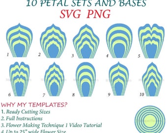 Large Paper Flower Template SVG PNG Bundle Silhouette Cricut Paper Flowers Svg Png Giant Paper Flower Svg Files for Cricut 3d Flower Svg