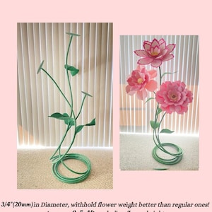 Free Standing Flowers Stem Set Giant Flower Stands Giant Flower Stems Stem for Large Silk Flowers Crepe Paper Flowers, Birthday Decoration