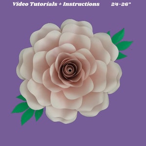Digital Paper Rose Template SVG PDF PNG DXf Large Paper Rose Svg Giant Paper Rose Svg Large Paper Flower Svg Giant Paper Flower Svg