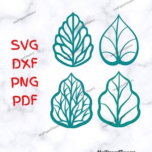 Paper Flower Leaf Template SVG PDF DXF PNg Paper Flower Leaves Svg Rose Leaf Template Svg Rose Leaves Templates Svg Branch Svg Leaves Cricut