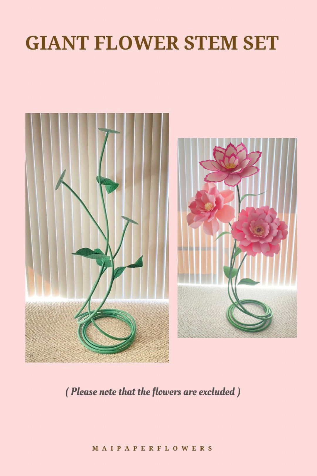 Free Standing Flowers Stem Set Giant Flower Stands Giant Flower Stems