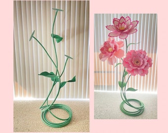 Free Standing Flowers Stem Set Giant Flower Stands Giant Flower Stems Stem for Large Silk Flowers Crepe Paper Flowers, Birthday Decoration