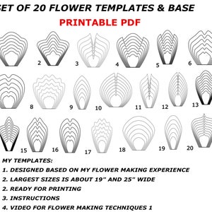 Large Paper Flower Printable Paper Flower Templates Giant Paper Flower PDF Templates Huge Paper Flower Pattern Paper Flower Petals