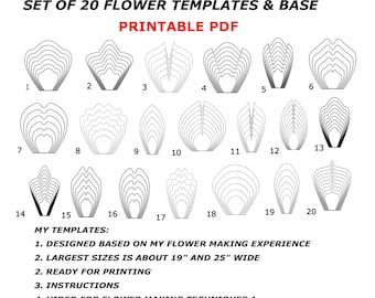 Large Paper Flower Printable Paper Flower Templates Giant Paper Flower PDF Templates Huge Paper Flower Pattern Paper Flower Petals