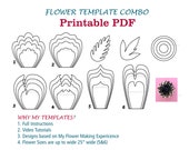 Digital Paper Flower Template PDF Paper Flower Bundles Giant Paper Flowers Large Paper Flowers Printable Big Paper Flowers Printable Flowers