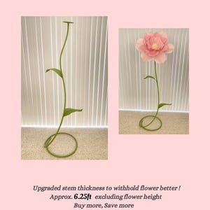 Free Standing Giant Flower Stem Free Standing Large Paper Flower Stand Large Flower Stem Standing Paper Flowers Giant Flower Stand