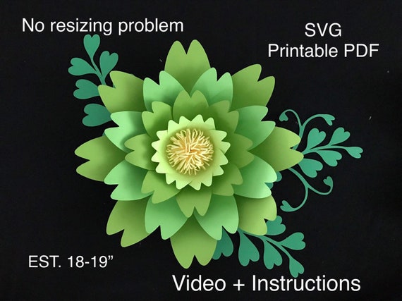 Download Free Flowers Template Svg Pdf Paper Flower Template Paper Flowers Etsy SVG Cut Files