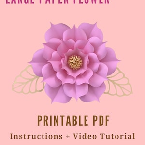 Large Paper Flower Template PDF for Paper Flowers Wall Decor Printable Flowers Big paper Flowers Printable Giant Paper Flower Template