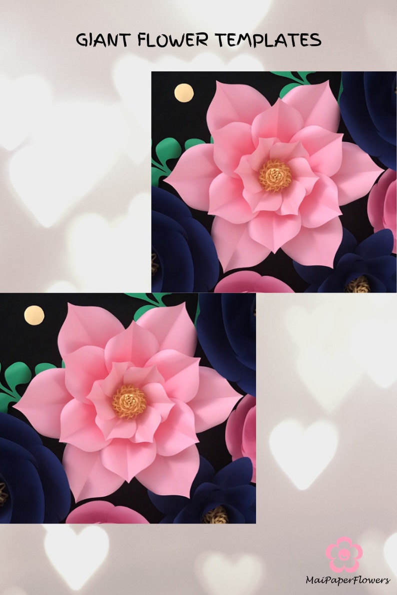 Large Paper Flower Template SVG PNG Bundle Silhouette ...