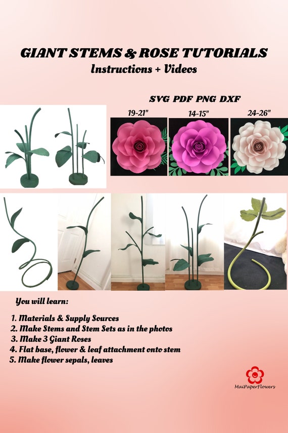 Giant Flower Stems Tutorial Free Standing Flowers Stand Etsy