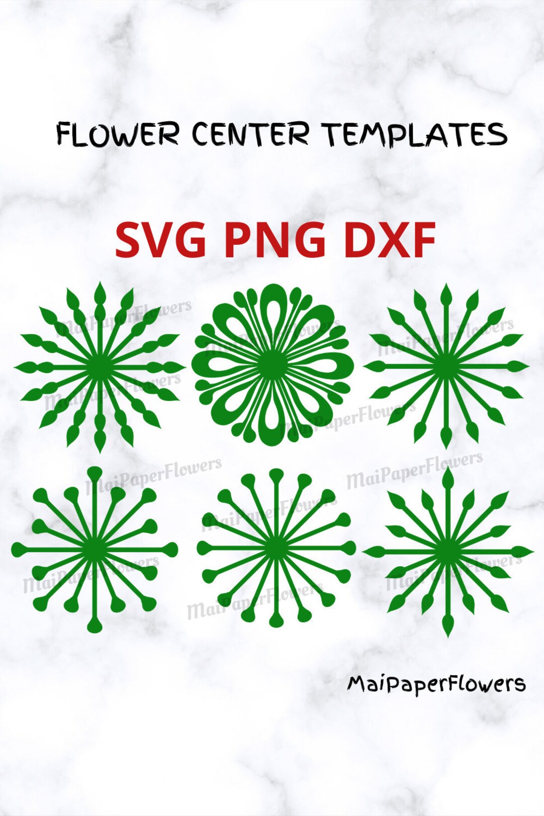 Paper Flower Centers PNG DXF Cricut Flower Center Paper Flower Middle