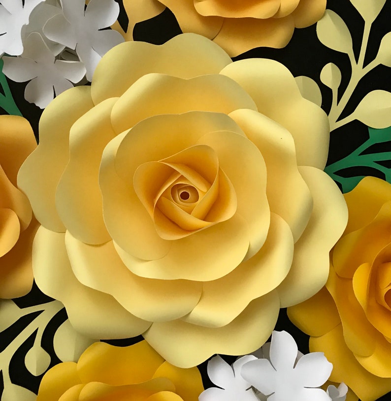 Paper Rose Template SVG PDF PNG Dxf 10 11 Large Paper Etsy