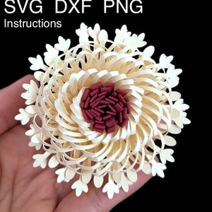 Paper Flower Center SVG PNG DXF Giant Flower Center Svg Paper Flower Middle Svg Large Paper Flower Center Cricut Flower Centre Svg