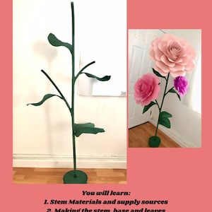 Big Paper Flower Stem Tutorial Giant Paper Flowers Stem Large Paper Flower Stem Giant Flower Stand Free Standing Large Paper Flower Stand