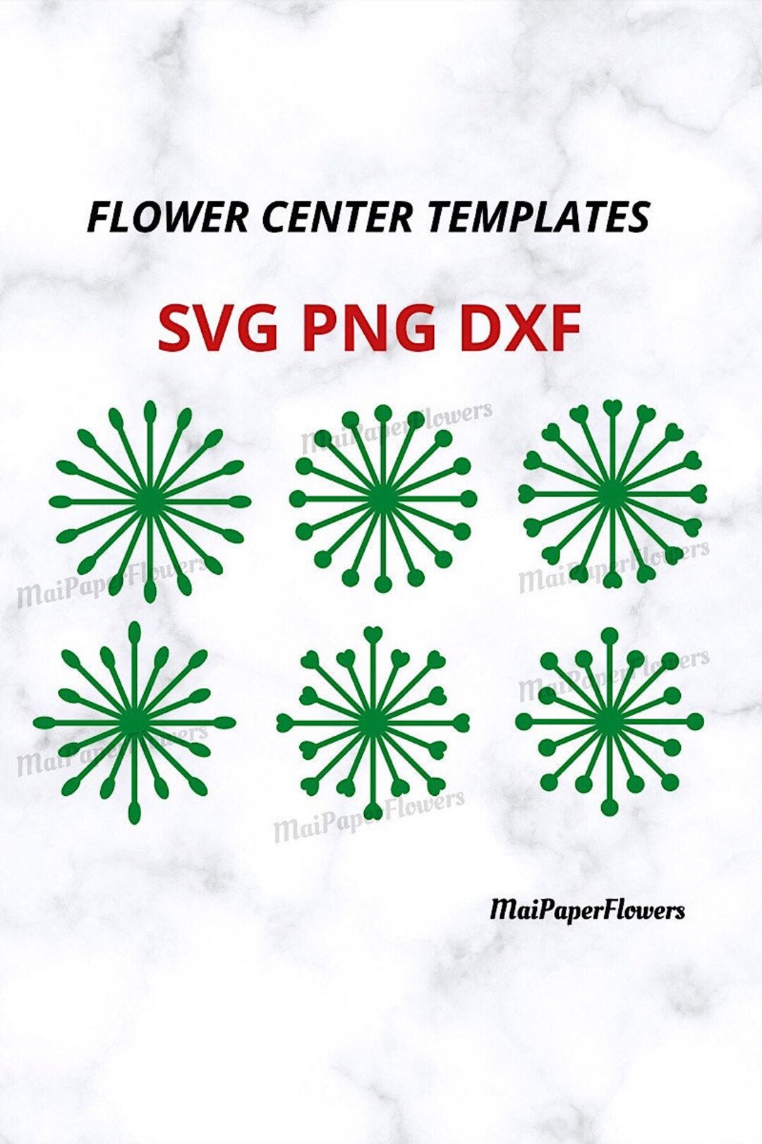Paper Flower Centers SVG PNG DXF Paper Flower Middle Svg Cricut Flower