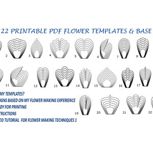 Printable Paper Flower Templates PDF, Large Paper Flower Template Bundle, Big Paper Flower Templates, Giant Paper Flowers Printable