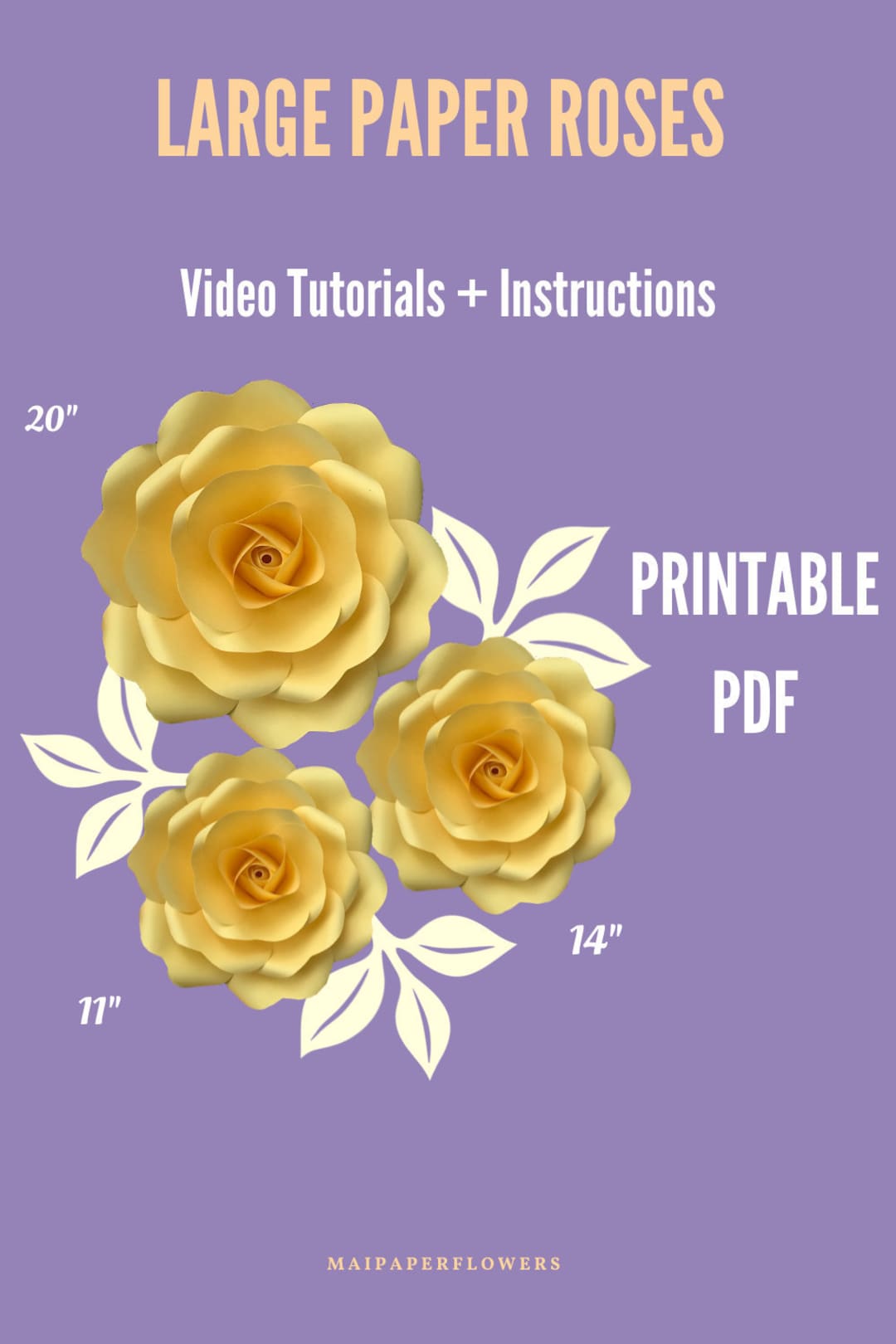 Large Paper Rose Template Printable PDF Set 3d Rose Template - Etsy
