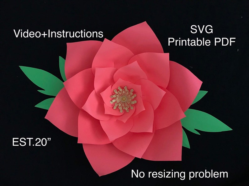 Download Paper Flower Template Svg Printable Pdf For Paper Flower Backdrop Flower Svg Cut Files For 3d Paper Flowers Wall Decor Flower Pattern Cricut Backdrops Props Paper Party Supplies Kromasol Com