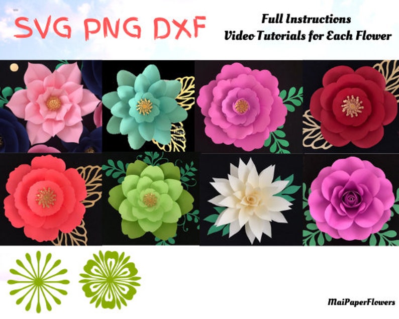 Giant Paper Flower Template Svg Dxf Png Set Large Paper Etsy Giant Paper Flower Template Svg Dxf Png Set Large Paper Etsy