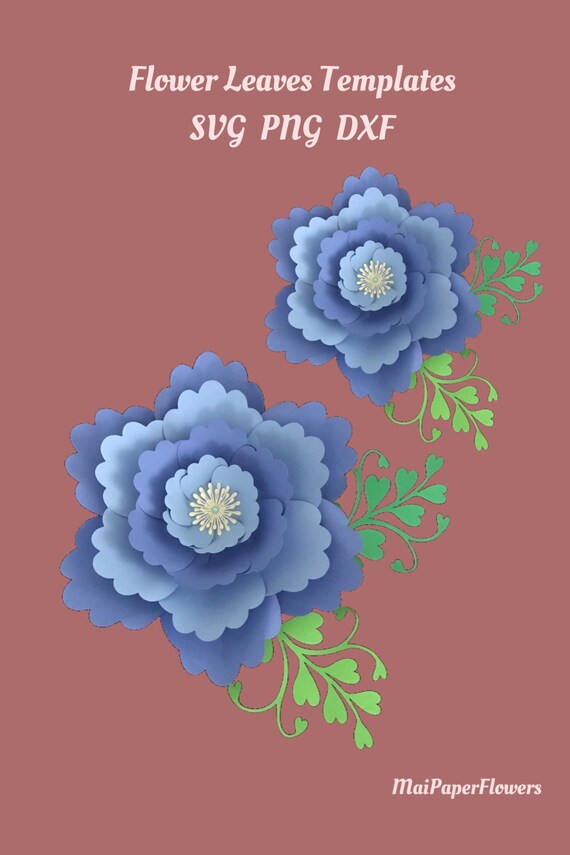 Download Svg Dxf Png Pdf Paper Flower Template Large Paper Flowers Svg Etsy