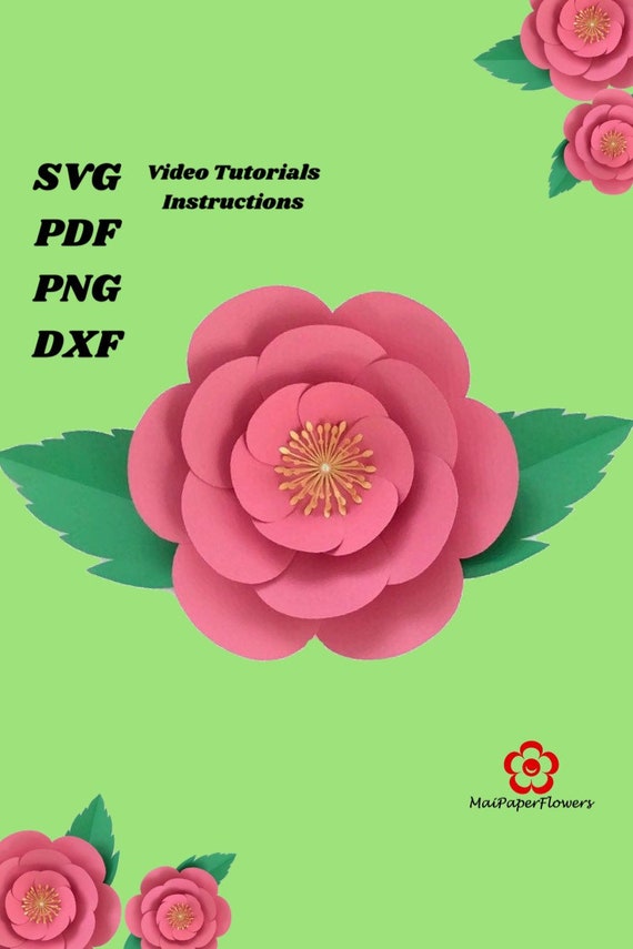 Download Giant Digital Paper Flower Template Svg Dxf Pdf Png Large Etsy SVG, PNG, EPS, DXF File