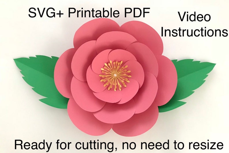 Svg Pdf Giant Paper Flower Template Flower Template Svg Paper Flower Svg Paper Flower Petals Flower Petal Template Flower Template Pdf Party Supplies Paper Party Supplies Kromasol Com