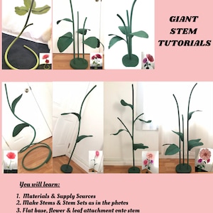 Large Free Standing Flower Stems Tutorial, Giant Flower Stand Tutorials, Giant Paper Flower Stem Tutorials for Large Paper Flowers