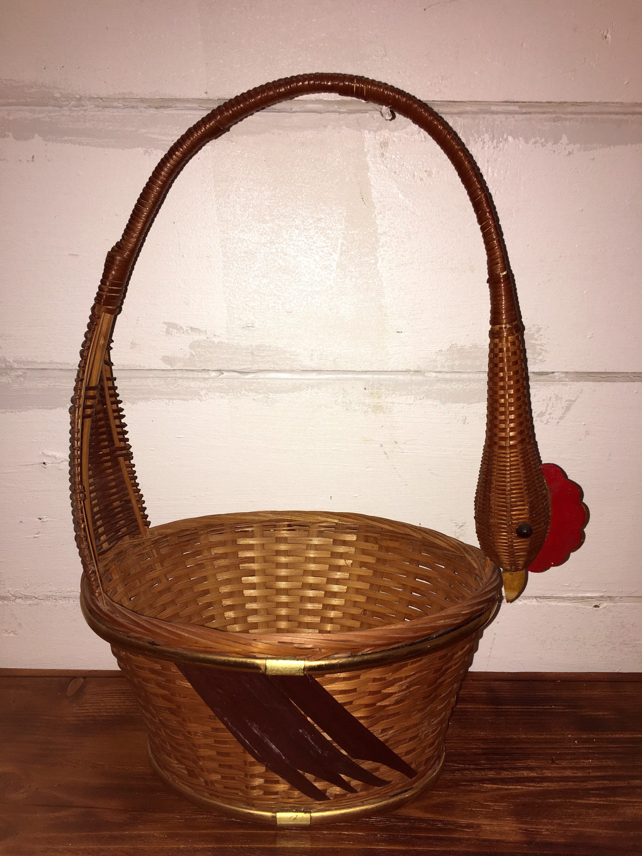 Vintage Chicken Egg Basket Decor Farm Basket Etsy