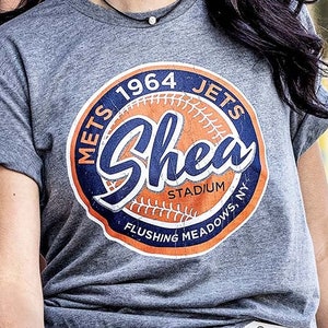 Shea Stadium Queens New York Camiseta de manga corta - Mets Jets Retro Sports Tees