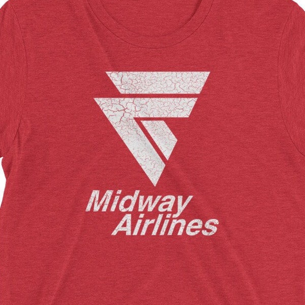 Midway Airlines Chicago Short sleeve Unisex Retro T-shirt - Bygone Brand