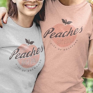 Rockford Peaches Baseball Unisex T-Shirt - Bygone Brand retro tees