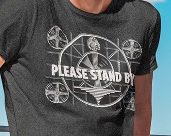 Please Stand By Indian Head Test Pattern Short-Sleeve Unisex Retro T-Shirt