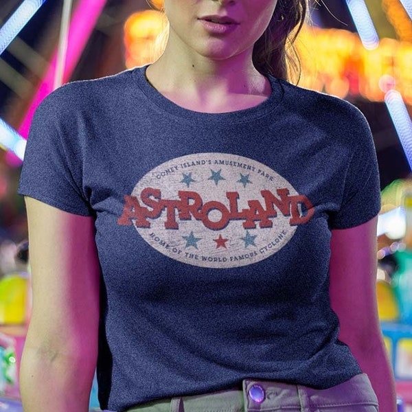 Astroland Amusement Park Coney Island Kurzarm Unisex T-Shirt - Vergangene Marke Retro Tees