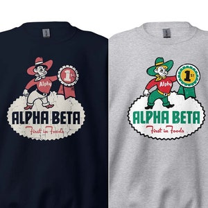 Alpha Beta Grocery Store Unisex Retro Crewneck Sweatshirt - Bygone Brand