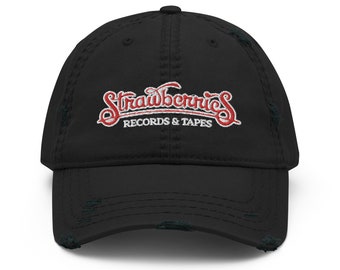 Strawberries Records & Tapes Retro Distressed Hat - Bygone Brand Caps