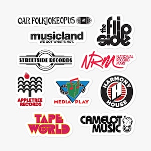 Retro Record Stores Sticker Sheet