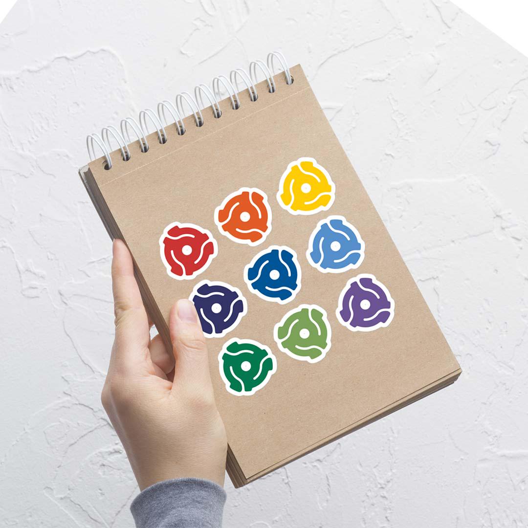 45 RPM Record Adapter Retro Sticker Sheet - Etsy
