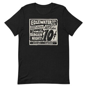 T-shirt unisexe à manches courtes Edgewater Park Detroit Bygone Brand Retro Tees Black Heather