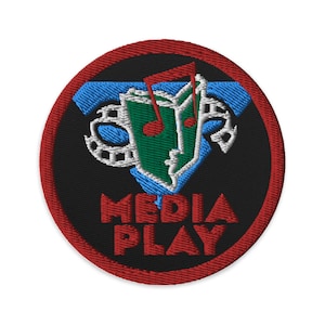 Parche bordado de la tienda de música Media Play