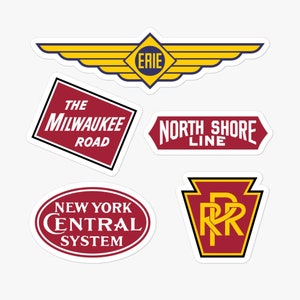 Railroad & Train Stations Retro Sticker Sheet