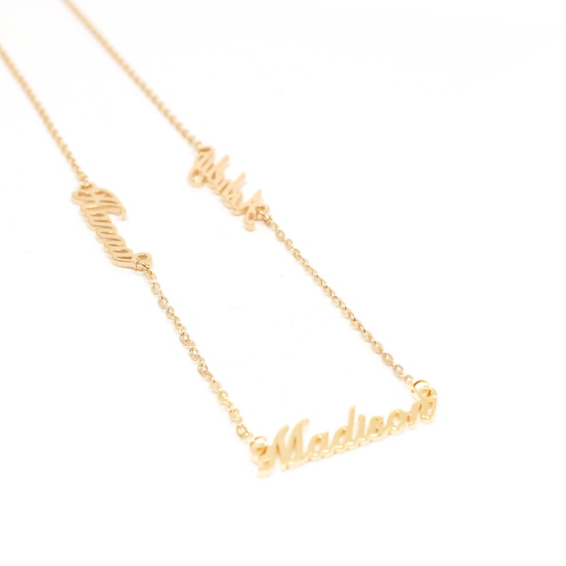 multiple name necklace,4 name necklace,5 name necklace double nameplate necklace necklace with names mom gift baby name necklace for mom