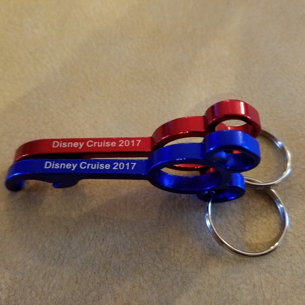 Disney Mickey Head Bottle Opener Key Chain- Great Fish Extender Gift (fe gift) Disney Cruise Line DCL LASER ENGRAVED