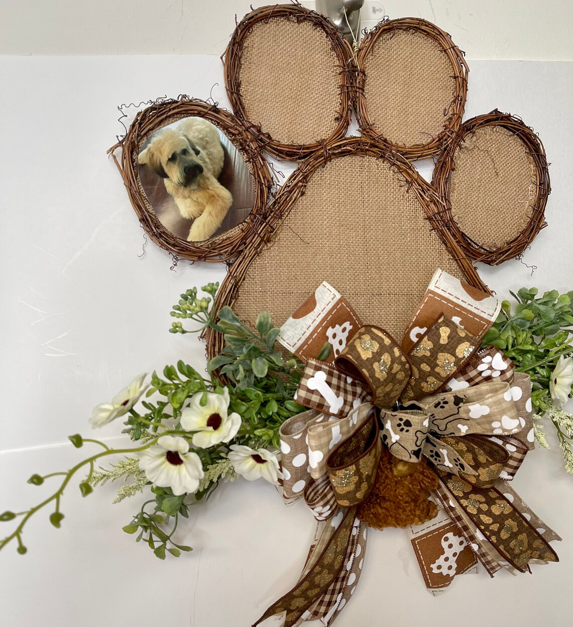 Paw Print WreathPaw Print DecorDog WreathTwig Door Etsy