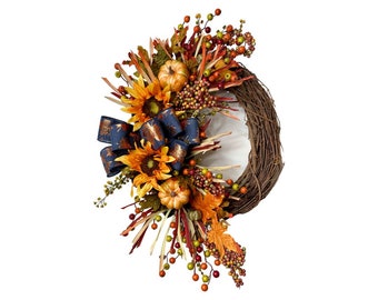 Fall Grapevine Sunflower Wreath,Fall Decor,Autumn Decorations,Fall Front Door Wreath,Fall Swag,Farmhouse Decor