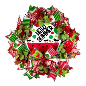 Watermelon Wreath,Summer Wreath,Front Door Wreath,Watermelon Mesh Wreath,Summer Door Decoration,Whimsical Wreath,Watermelon with Ants Wreath