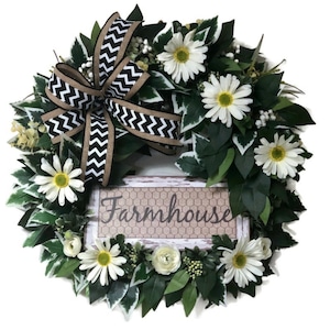 Farmhouse Wreath,Country Wreath, Rustic Wreath, Farmhouse Decor, Country Decor,Rustic Door Decor,Spring Summer Grapevine