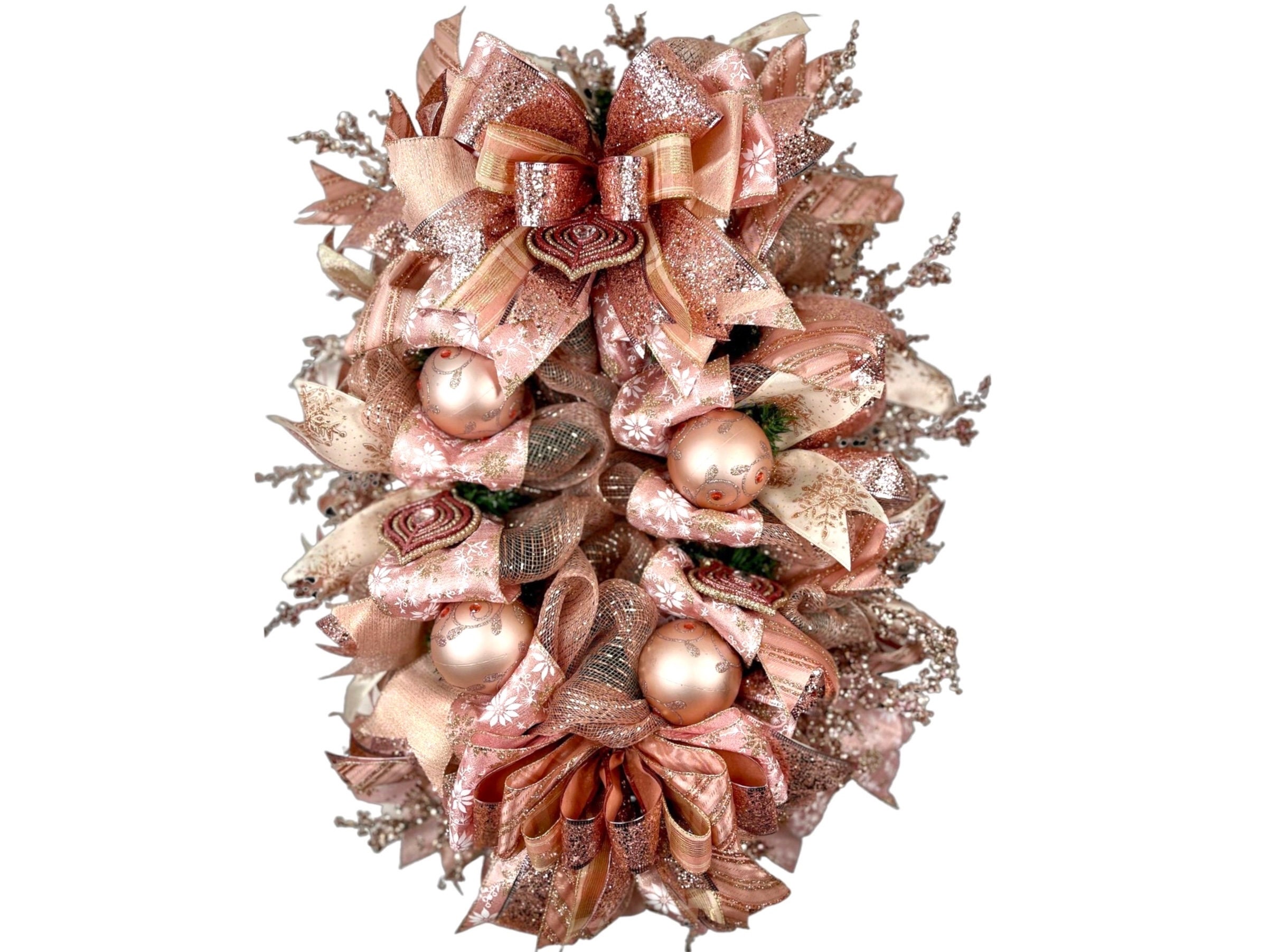 Rose Gold Champagne Lantern Topper, Rose Gold Christmas Lantern Topper –  Trendy Wreath Co