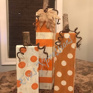 Ensemble d&#39;automne citrouille rustique à 3 niveaux